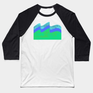 blue green water waves design Baseball T-Shirt